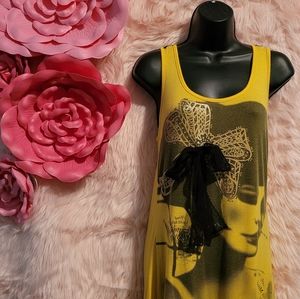 Yellow and lace women design top